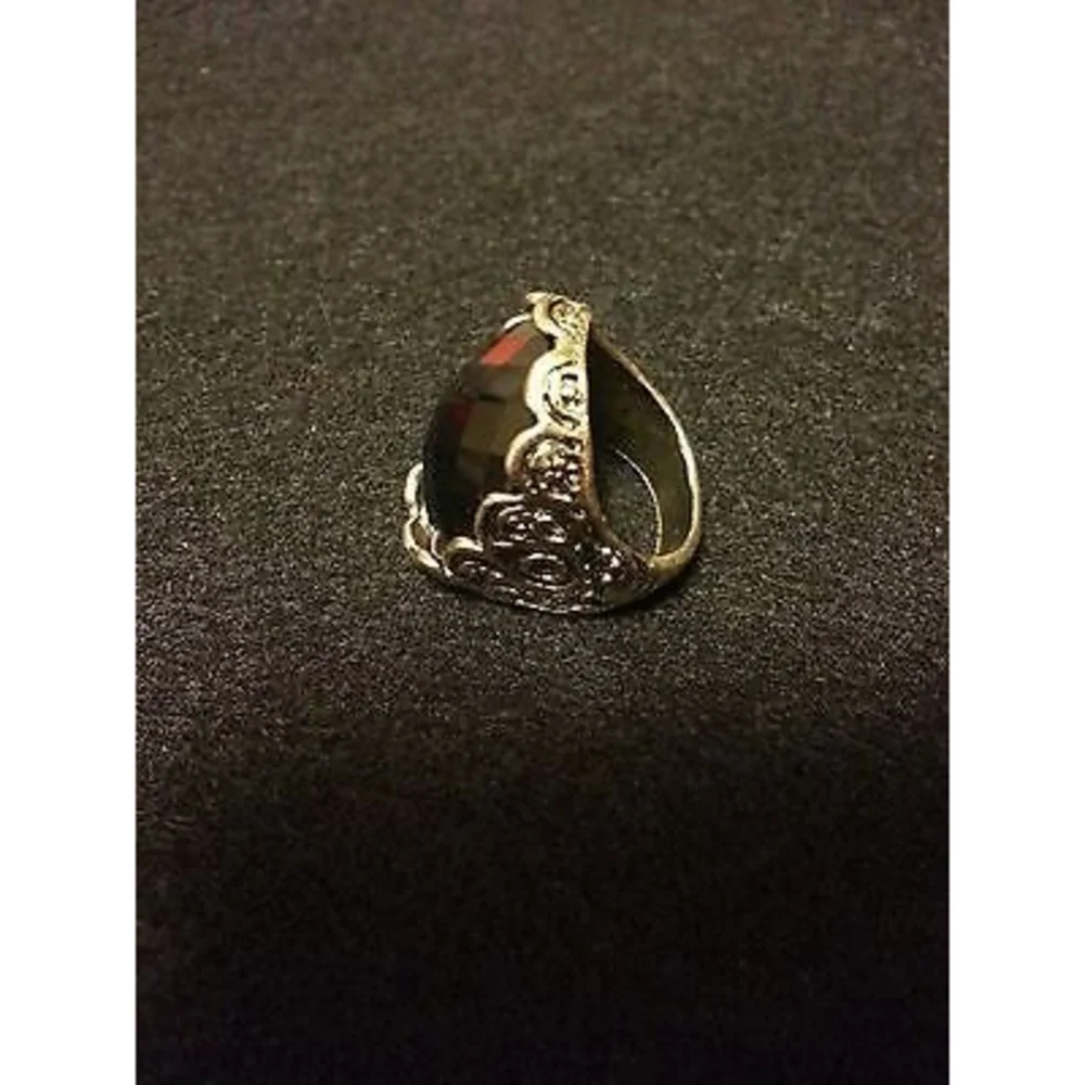 Vintage Captain Jack Style Black Oval Gemstone Ring - USA Size 8 - Picture 8 of 11